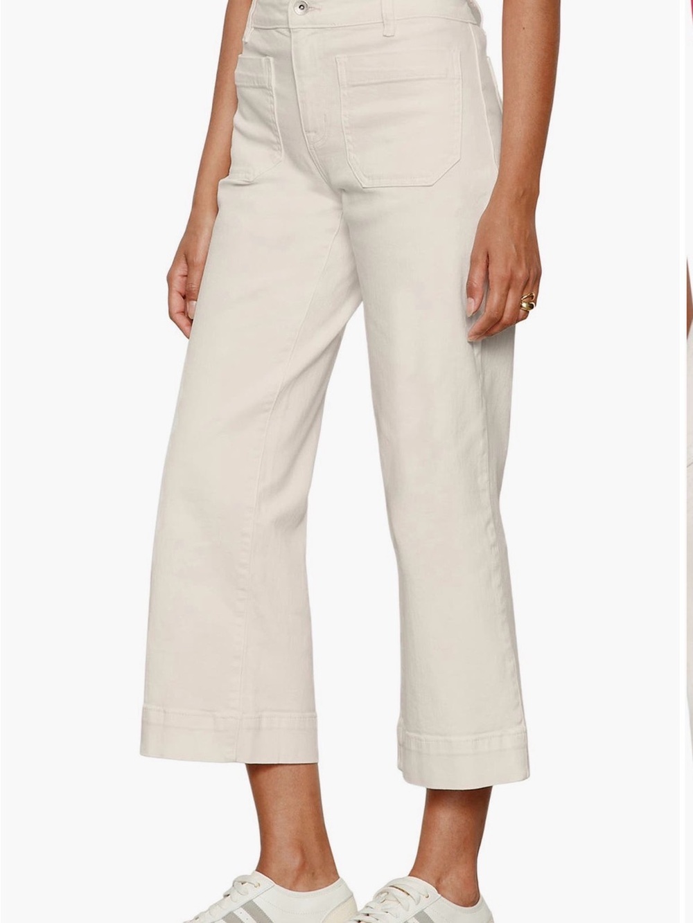 Sanctuary Cream Cropped Wide-Leg Trousers - Picture 5 of 8